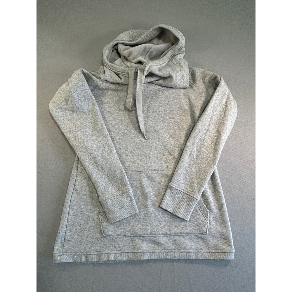 Athleta Cozy Karma Hoodie Womens S Gray Funnel Neck Pullover Sweatshirt Soft